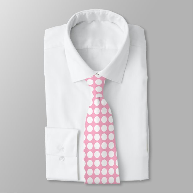 Rosa vitpolka dots slips (Bunden)
