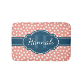 Rosa Vitprickad marin Mönster Badrumsmatta