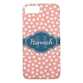 Rosa Vitprickad marin Mönster