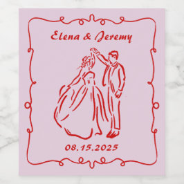 Rosa Vitsisk etikett Hand plockade Bröllop Vin