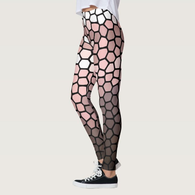 Rosa, vitt och Grått Leggings (Vänster)