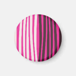 Rosa, vitt och svart lodrät rand magnet