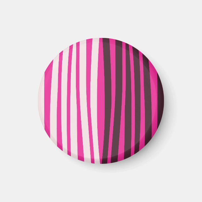 Rosa, vitt och svart lodrät rand magnet (Framsidan)