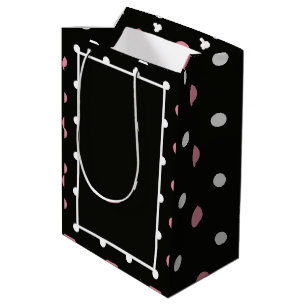 Rosa, vitt och svart polka dots