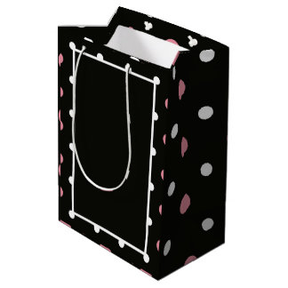 Rosa, vitt och svart polka dots