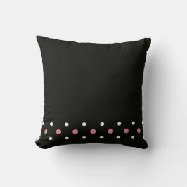 Rosa, vitt och svart polka dots kudde