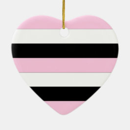 Rosa, vitt och svart Rand Julgransprydnad Keramik