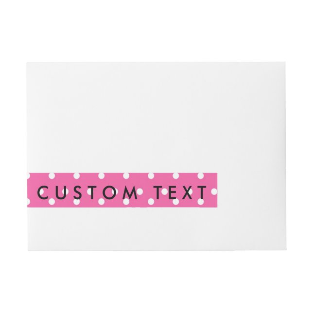 Rosa & vitt Polka dots-figursättning runt etikette Etikettband (Framsidan)