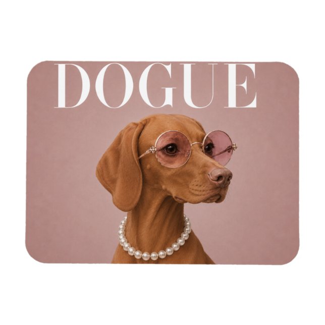 Rosa Vizsla Hund Covergirl Magnet (Horisontell)