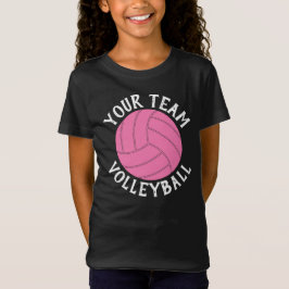 Rosa Volleyball Anpassningsbar Team Namn Girls Jer T Shirt