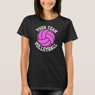 Rosa Volleyball Anpassningsbar Team Namn Women's B T-shirt