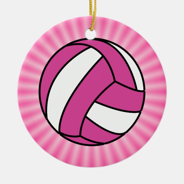 Rosa Volleyball Julgransprydnad Keramik (Framsidan)