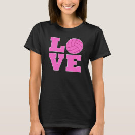 Rosa Volleyball Kärlek Kvinnors T-shirt