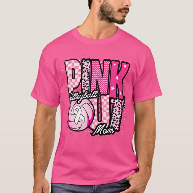 Rosa Volleyball Mamma Rosa ut-dagen T Shirt (Framsida)