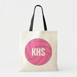 Rosa Volleyball Tote Bag med Anpassningsbar Text Tygkasse