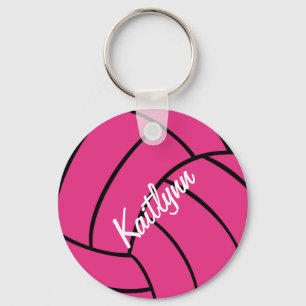 Rosa volleyboll Keychain för personlig Nyckelring