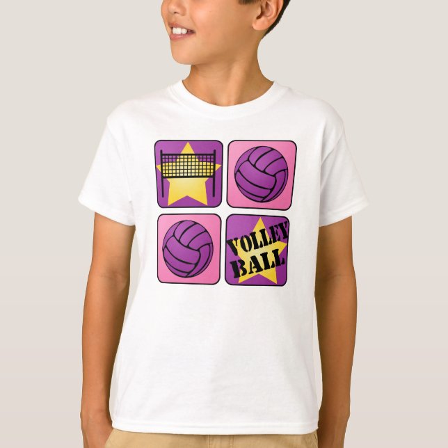 Rosa volleyboll t-shirt (Framsida)