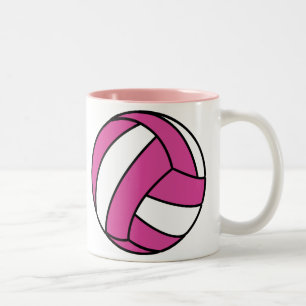 Rosa volleyboll Två-Tonad mugg