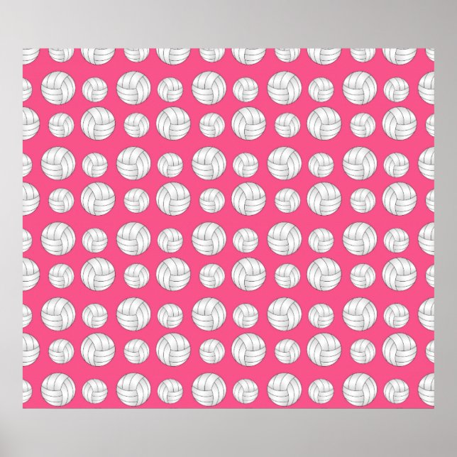 Rosa volleybollar mönster poster (Framsidan)