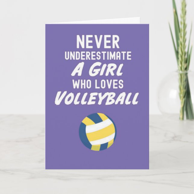 Rosa volleybollkort för flickors idrottslag kort (Framsida)