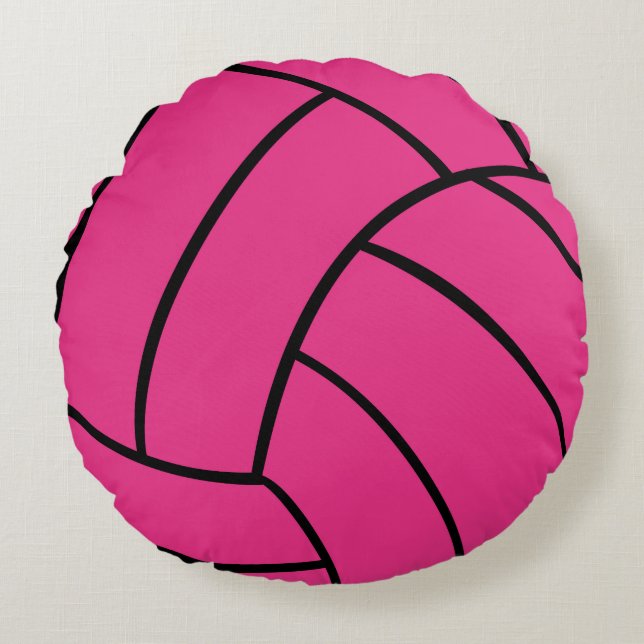 Rosa volleybollrundadekorativ kudde (Framsidan)