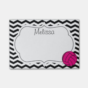 Rosa volleybollsparreMonogram som Posta-Det Post-it Block