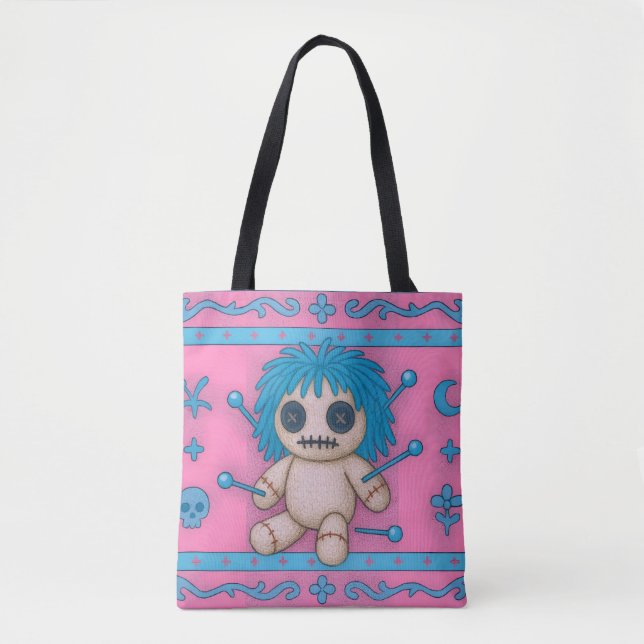 Rosa Voodoo Doll Tote Bag Tygkasse (Framsida)