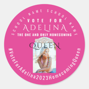 Rosa Vote Homecoming Queen Rosa HOCO Photo Runt Klistermärke
