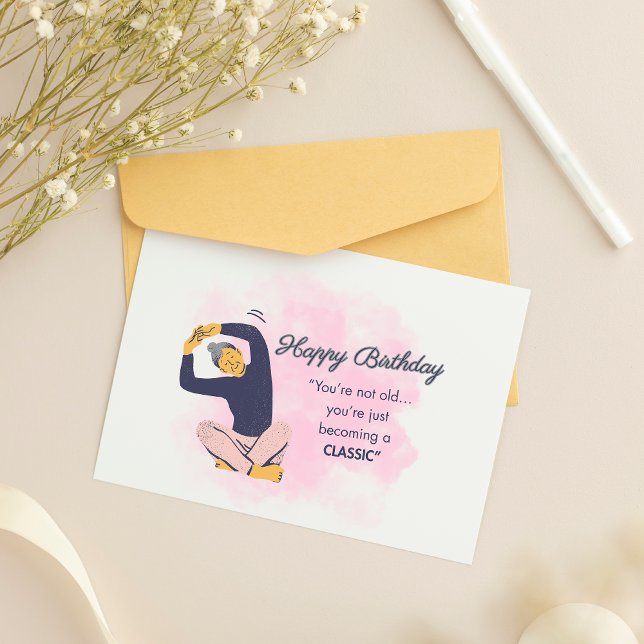 Rosa vuxen födelsedagskort som du håller på att bl helgkort (Skapare uppladdad)