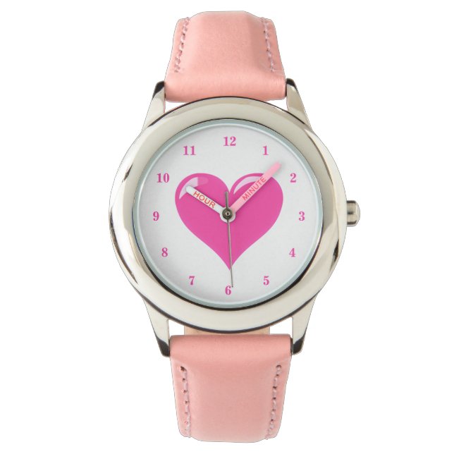 Rosa Watch med Hearts Armbandsur (Framsida)