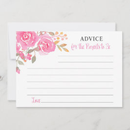 Rosa Watercolor Advice for the Parants to BE Card Inbjudningar