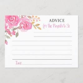 Rosa Watercolor Advice for the Parants to BE Card Inbjudningar