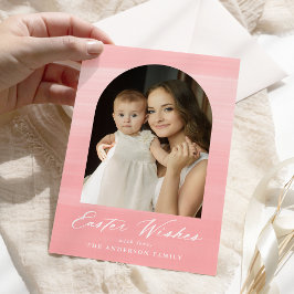 Rosa Watercolor Arch 2 Photo Påsk Önskemål Julkort