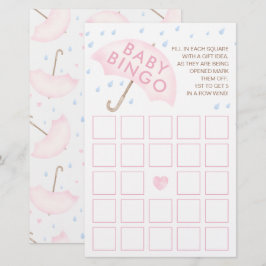 Rosa Watercolor Baby Bingo-spelkort