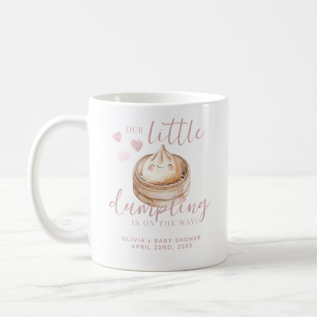 Rosa Watercolor Baby Shower Mugg | (Vänster)