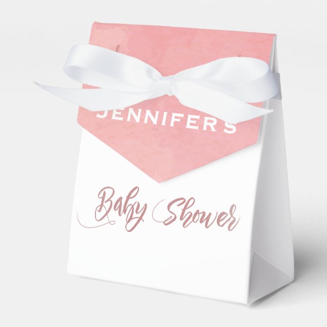 Rosa Watercolor Baby Shower Presentaskar (Framsidan Sidan)