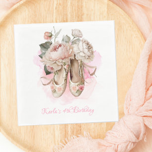 Rosa Watercolor, Ballerina Dancer Pappersservett