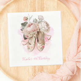 Rosa Watercolor, Ballerina Dancer Pappersservett