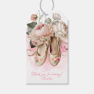Rosa Watercolor, Ballerina Dancer Presentetikett