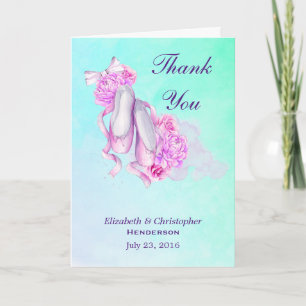 Rosa Watercolor Ballet Tofflor Bröllop Tack