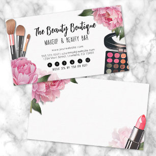 Rosa Watercolor Beauty Makeup Artist Business Lojalitetskort