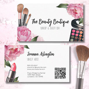 Rosa Watercolor Beauty Makeup Artist Visitkort