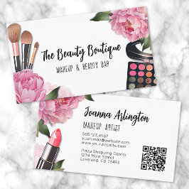 Rosa Watercolor Beauty Makeup Artist Visitkort