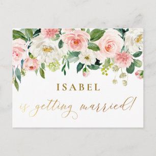 Rosa Watercolor Blommigt Calligraphy Möhippa Vykort