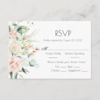 Rosa Watercolor Blommigt Elegant bröllop