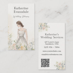 Rosa Watercolor Blommigt Elegant bröllop Planner Visitkort