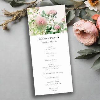 Rosa Watercolor Blommigt Garden Wedmeds bröllopspr Inbjudningar