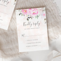 Rosa Watercolor Blommigt Peonies Elegant bröllop