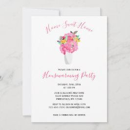 Rosa Watercolor Bouquet | Blommigt Hushållsuppvärm Inbjudningar