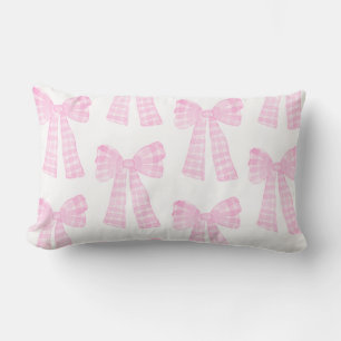 Rosa Watercolor Bows Preppy GrandMillennium Lumbarkudde